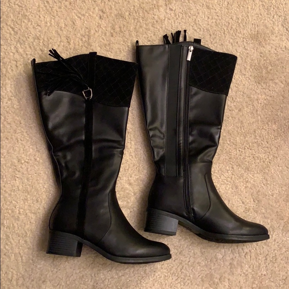 TASSEL RIDING BOOT - WIDE CALF, WIDE WIDTH